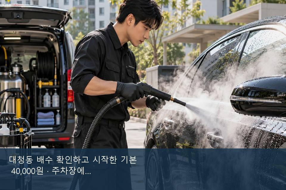 대청동 배수 확인하고 시작한 기본 40,000원 · 주차장에서 부른 날