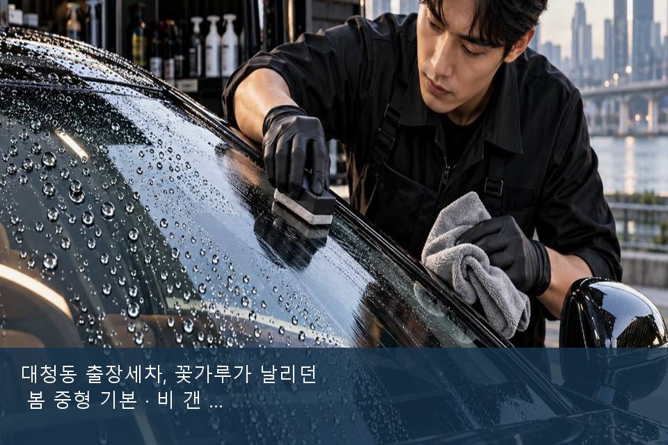 대청동 출장세차, 꽃가루가 날리던 봄 중형 기본 · 비 갠 뒤의 작업
