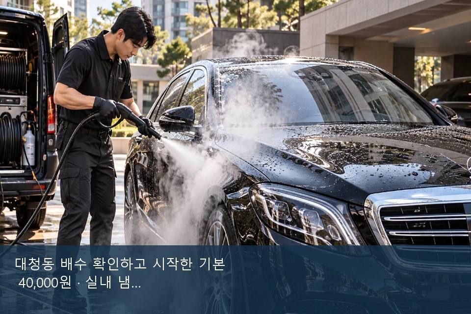 대청동 배수 확인하고 시작한 기본 40,000원 · 실내 냄새를 연 기록
